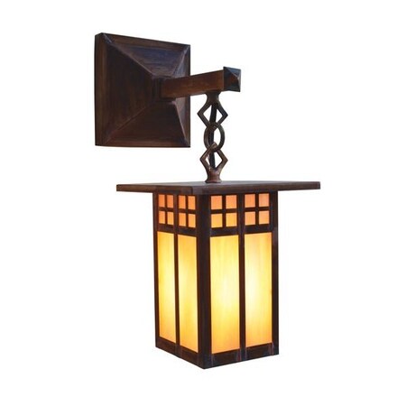Arroyo Craftsman 6" Glasgow Long Body Wall Mount With Straight Arm, Rustic Brown, Cream Glass GB-6LSACR-RB